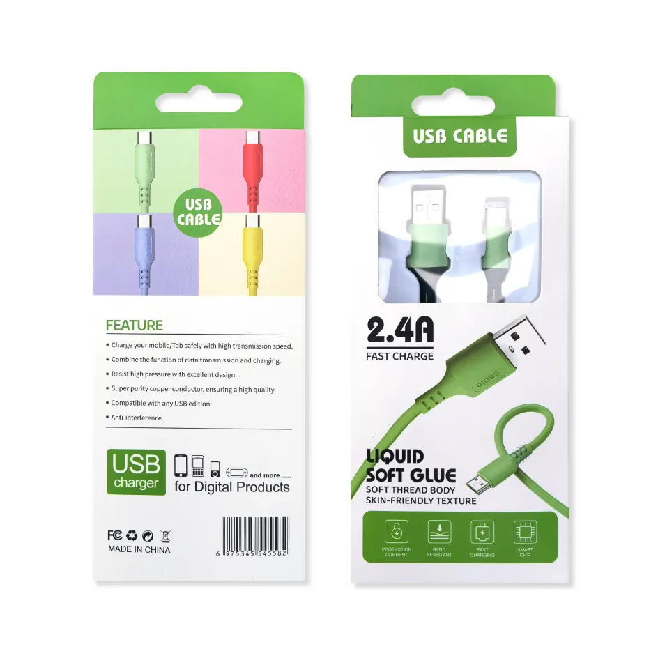 Factory Outlet mobile phone data cable color box makaron data cable box Apple Android TPC 1 / 1.2 / 1.5m usb boxes
