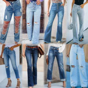 Jean décontracté pour <span class=keywords><strong>femme</strong></span> de haute qualité, coupe droite ample, taille haute, été 2026, en tissu denim, expédition aléatoire, vente en gros - Product Image 3