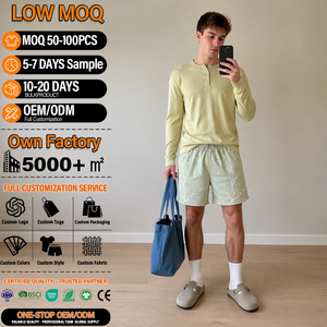 Shorts en coton imprimé pour hommes, coupe ample, décontractés, pour l'été, pour dormir, OEM ODM, faible MOQ - Product Image 1