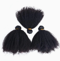 Vividion En gros Mèches de cheveux humains rebondissantes Afro Kinky Curly Weft Longues Noir naturel Cheveux humains indiens Remy Cheveux vierges pour tissage