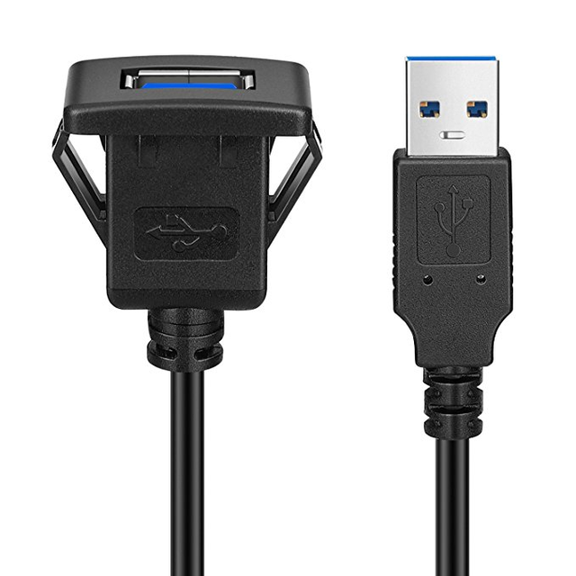 LBT Hot Sell 6FT Single Ports Square USB 3.0 Panel Mount USB Extension Cable With Buckle