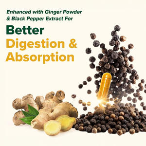 पेशेवर ग्रेड वयस्क हल्दी अदरक कैप्सूल 1500 मिलीग्राम 95% क्यूमिननॉइड एंटीऑक्सिडेंट लाभ आईएसओ प्रमाणित उत्पादन - Product Image 6