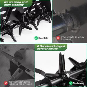 Accessoires pour tondeuse à gazon en métal atv râteau Pénétrateur de sol Aérateur de pointe Remorquage Derrière Plug Aérateur avec <span class=keywords><strong>attelage</strong></span> universel - Product Image 2