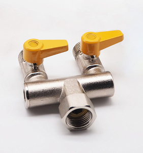 NFJM Vanne de gaz <span class=keywords><strong>à</strong></span> trois voies en laiton <span class=keywords><strong>à</strong></span> alimentation manuelle de type F Vanne <span class=keywords><strong>à</strong></span> trois voies pour compteur d'eau haute température Vanne <span class=keywords><strong>à</strong></span> trois voies avec support OEM - Product Image 3
