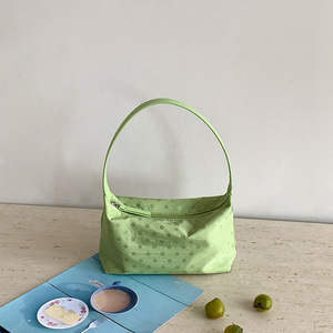 Black Polka Dot Hobo <b>Bag</b> Women <b>Zipper</b> Shoulder Handbag Soft Polyester Daily <b>Tote</b> Low MOQ High Quality <b>Tote</b> <b>Bag</b> Simple Style - Product Image 3