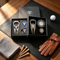 Outil de réparation de golf multifonction en alliage de zinc, personnalisé, en métal plié, avec clip à billets, ouvre-bouteille, marqueur et niveau