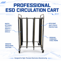 Chariot de transport de cartes PCB ESD en acier inoxydable KEXING, capacité 10^4-10^9 Ohm, support de stockage SMT robuste pour le transport de PCBA