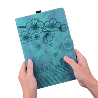 Étui portefeuille en cuir PU à motif floral de fleurs de cerisier pour Honor Pad 9 12.1 X7 8.7 MagicPad4 12.3 avec porte-cartes