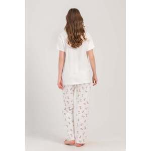 KADIN P.SUPREM CIFT PATLI KISA KOL ETEGI OVAL HAMILE PIJAMA TAKIM - BLANCO - BLANCO - Product Image 4