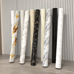 Hot Selling 120cm*3m Marble Stone Foam <strong>Wallpaper</strong> Rolls High Glossy <strong>Pet</strong> Peel and Stick Marble Tiles for Living Room - Product Image 4