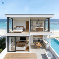 Casa Prefabricada de Bajo Costo de 3 Pisos, Plan de Casa Contenedor, Hotel Prefabricado de Lujo