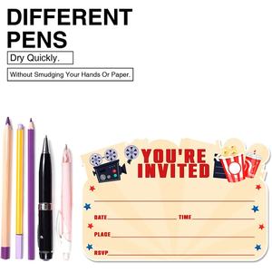 Movie <strong>Party</strong> <strong>Invitations</strong> with Envelopes-Set of 20 Boy <strong>Girl</strong> Birthday <strong>Party</strong> Movie <strong>Invitations</strong> Cards Double-Sided - Product Image 5