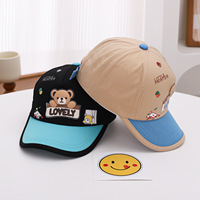 Gorra de Béisbol Infantil 2026 Otoño Nueva con Diseño de Osito, de Lona Deportiva, para Niños y Niñas, Cálida, Cortavientos y con Protección Solar