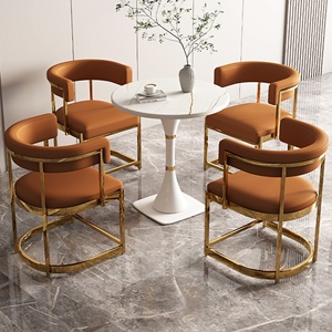 Fashion Metal Dining Chaise <b>Restaurant</b> Furniture Cafe Room Table and Chair <b>Sets</b> Coffee <b>Set</b> - Product Image 3