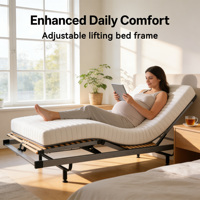 Cadre de lit intelligent inclinable pleine grandeur en gros avec lattes réglables en fer, écologique, durable, design moderne pour appartement, chambre à coucher, hôtel