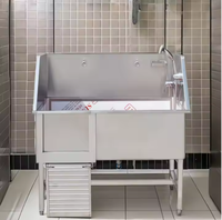 Edelstahl-Tierbadewanne – Professionelle Pflegestation für kleine/große Hunde (Tierfriseursalons & Heimgebrauch)