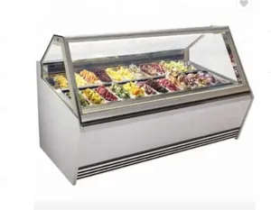 18 trays glass door italian gelato hard ice cream display cabinet showcase freezer fridge exhibition