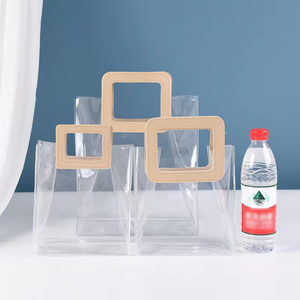 <b>Transparent</b> Clear PVC Tote <b>Bag</b> Custom Logo Waterproof Portable Shopping Gift <b>Bag</b> Fashion Reusable Carry Tote - Product Image 1