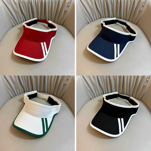 Visière de tennis blanche avec bordure verte, respirante, pare-soleil, unisexe, chapeau de sport d'extérieur - Product Image 6