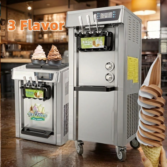 3 in 1 Personal Price Hand Made in China Spaghetti Noodle Matcha Ice Cream Maker Second tank for Sale Sell Icecream Shop Machine
