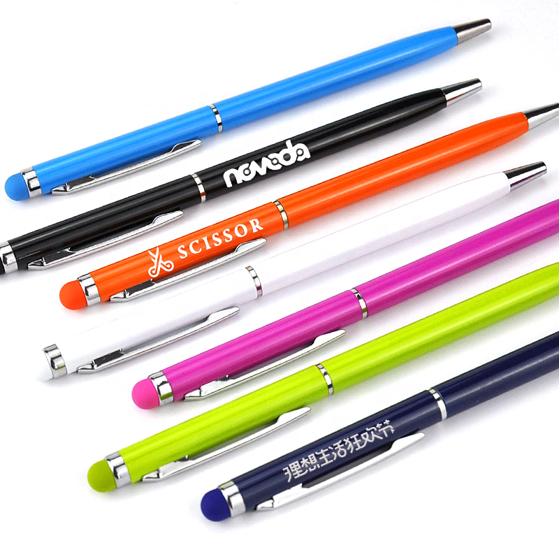 Дешевая шариковая ручка с индивидуальным логотипом, цифровая ручка для письма и сенсорного экрана, стилус, ручка