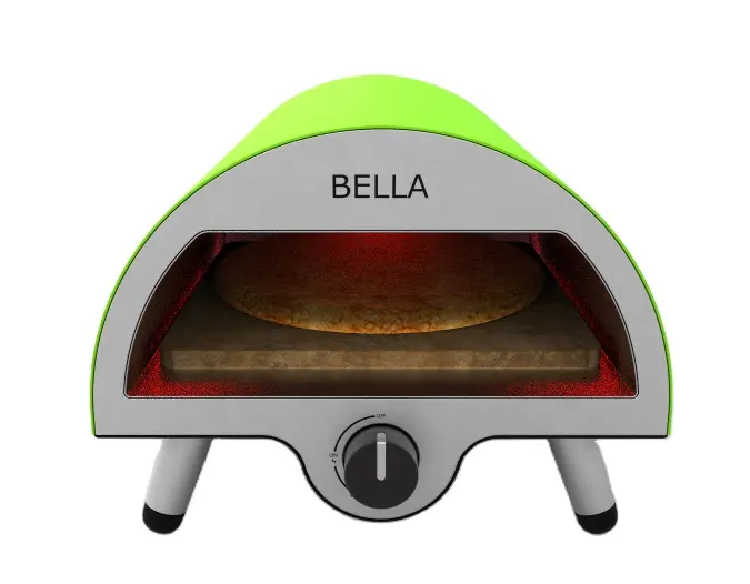 Açık taşınabilir gaz ateşli Pizza fırını yeşil, 14 inç ev yapımı gazlı Pizza makinesi aksesuarları ile