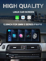 Layar Linux Ultra-Wide 12,8 inci untuk BMW Seri 5 F10 F11 Sistem CIC NBT 8-Core T113 2K QLED 2400*900p Wireless CarPlay GPS