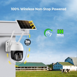 3MP 7800mAh sạc năng lượng mặt trời Powered CCTV Camera 24/7 đầy đủ màu sắc tầm nhìn ban đêm 4G PTZ truy cập mạng truy cập 24/7 ngoài trời - Product Image 6