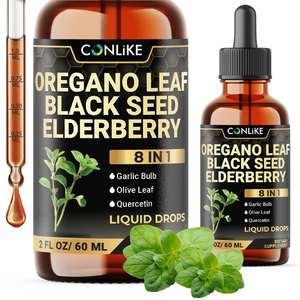 Suplemen Oregano 8 dalam 1 Tetes Cair Oregano dengan Minyak Biji Hitam, Elderberry, Bawang Putih, Daun Zaitun, <span class=keywords><strong>Quercetin</strong></span>, <span class=keywords><strong>Bromelain</strong></span>, Lada Hitam - Product Image 1