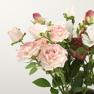 Fleur artificielle en soie, rose, branche unique, rouge, rose, blanc, décoration de salon, décoration intérieure - Product Image 2
