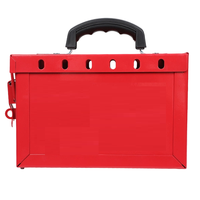 Industrieller Stahl-LOTO-Sicherheitskasten Kamal GSX02 für 13 Schlösser, 230x155x90mm, Tragbare Gruppenverriegelungsstation