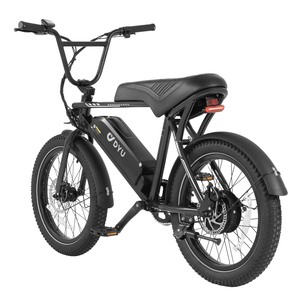 Vélo électrique rétro pour adultes, pneus larges, 20 pouces, tout-terrain, batterie au lithium 48V, frein à disque, vélo de ville - Product Image 5
