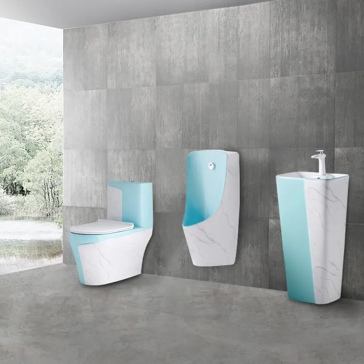 Factory Supply Luxus Hotel Kommode Toiletten schüssel Badezimmer Sanitär keramik WC Keramik Säule Waschbecken und WC-Set