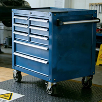 Chariot de rangement robuste en acier à 8 tiroirs, disponible en OEM/ODM/OBM, capacité 500 kg, avec serrure à clé, pour garage et atelier multi-espaces