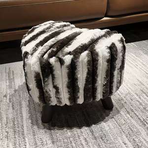 Tabouret de maison style automne/hiver, tissu et cuir, design en forme de cœur, <span class=keywords><strong>banc</strong></span> à chaussures pour salon/entrée - Product Image 4