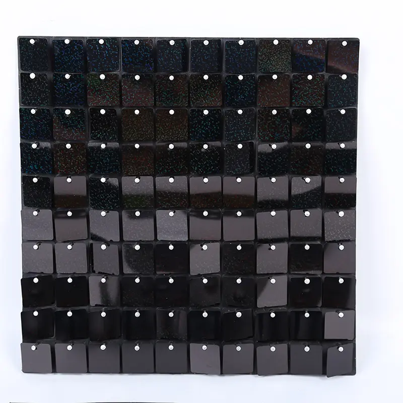 New Laser black square wind activate sparkly shimmer plate sequined background wall stage wedding party decor accessories