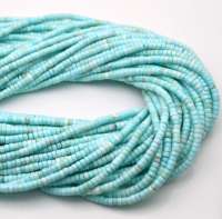 Prix bas En Gros Naturel 2*3/4*6/5*8mm Roue Turquoise Pierres Précieuses Perle Entretoise Perles En Vrac Pour La Fabrication De Bracelet
