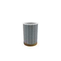 Accessoires de salle de bain en polyrésine blanche avec pompe à base de bois flèche noire distributeur de savon liquide produits ménagers pour usage domestique