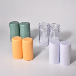 Desodorante de tubo torcido biodegradável tipo mancha de lama, desodorante de plástico transparente reciclável de 30g, antitranspirante