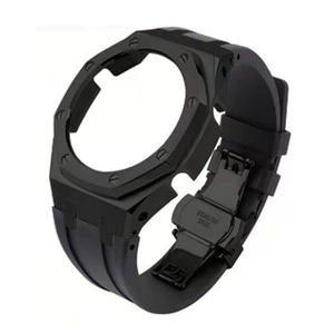 Mode luxe en acier inoxydable remplacement Mod Kit bracelet en silicone souple GA2100 mod kit montre étui pour GA2100 GA2110 <span class=keywords><strong>gshock</strong></span> - Product Image 1
