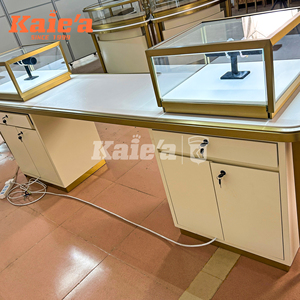Meja pajangan perhiasan mewah desain furnitur pajangan kabinet dengan lemari kaca dan lampu LED untuk toko ritel - Product Image 4