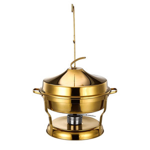 FLEY - Olla Redonda de Acero Inoxidable con Aislamiento Térmico para Buffet, <span class=keywords><strong>Hotel</strong></span>, Comercial, Dorada, Colgante, 4.5L/9.0L - Product Image 5