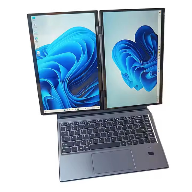 High Quality New 14 Inch Dual Screen Laptop with Intel Degree Foldable Laptops for Business Office
