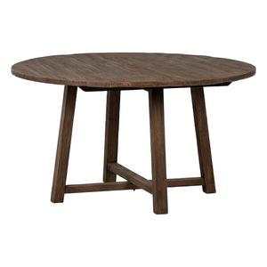 Table à manger ronde en bois de manguier massif de style scandinave, table à manger ronde en bois d'orme pour ferme et villa - Product Image 1