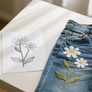 Bền nước hòa tan thêu ủng hộ có thể in chuyển sticker cho tùy chỉnh quần áo giày & triển lãm vải nghệ thuật thiết kế - Product Image 5