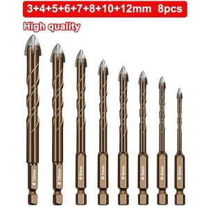 Bê tông xi măng khoan bit đa chức năng chéo khoan bit kính lỗ mở bốn cạnh khoan bit Bộ - Product Image 5