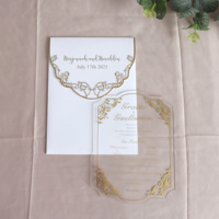 Tarjetas de Invitación de Acrílico Transparente con Juego de Sobres Personalizados para Invitaciones de Boda