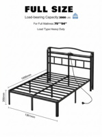 Hochwertiges professionelles Eisenrahmenbett, Kunstbett aus Eisen für Zuhause, Doppelbett, 1,8 Meter, mittelgroß, leerer Rahmen