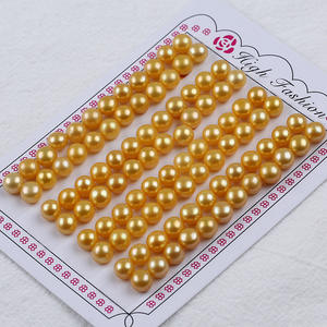 Perlas de Agua Dulce Sueltas para Bisutería DIY, Perlas Doradas con Medio Agujero, Perlas Mantou, Perlas Desnudas para Diseños Creativos - Product Image 1