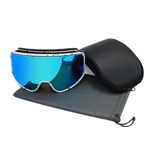 Masque de neige sans cadre avec logo personnalisé lunettes rétro anti-buée lunettes de ski de snowboard